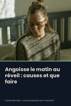 Angoisse le matin au réveil : causes et que faire : fiche à enregistrer sur Pinterest
