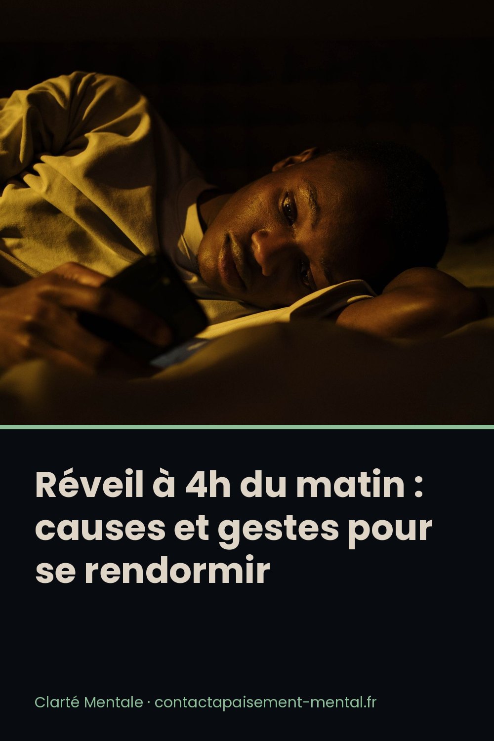 Réveil à 4h du matin : causes et gestes pour se rendormir : fiche à enregistrer sur Pinterest